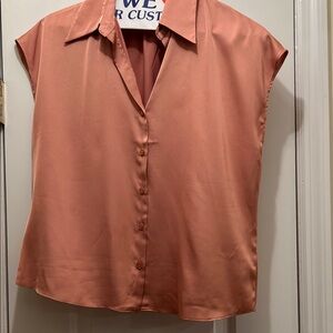 Elegant Women's Satin like Blouse - Rust. Rachel Roy